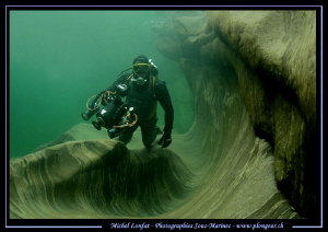 My good friend JP in the Verzasca River.... :O)... by Michel Lonfat 